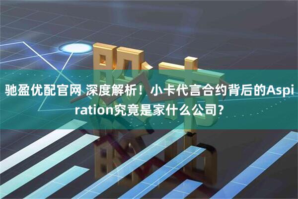 驰盈优配官网 深度解析！小卡代言合约背后的Aspiration究竟是家什么公司？